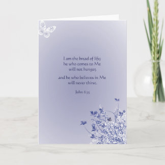 Carte de voeux florale "Pain de vie" côté bleu