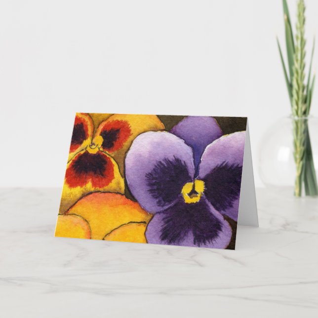 Carte de voeux florale "Pansy #1" (Devant)