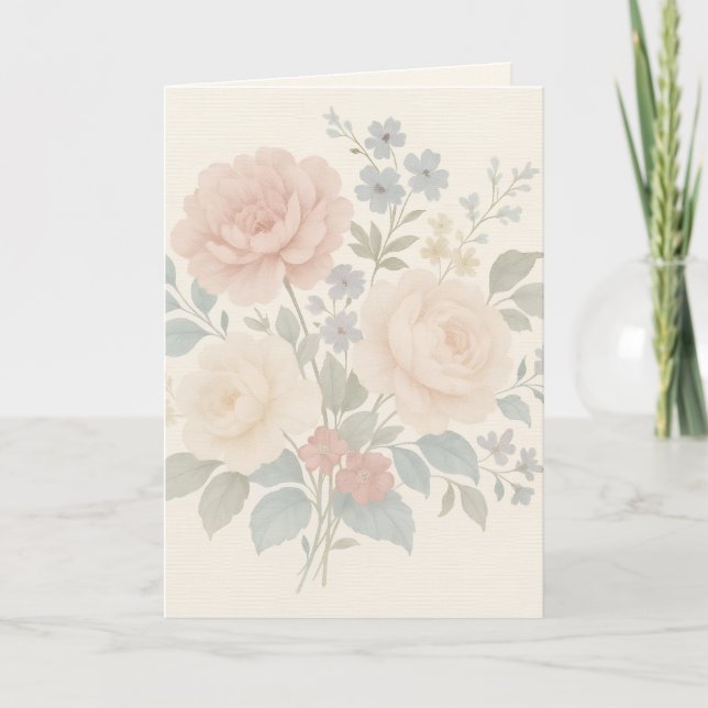 Carte de vœux florale vintage (Devant)