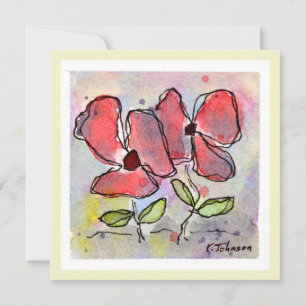 Carte de voeux Flower Watercolor