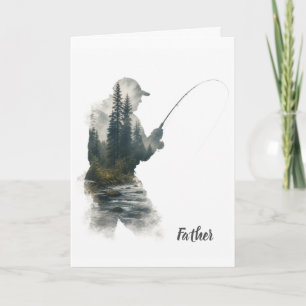 Carte de vœux "Flyfisherman Double Exposure"