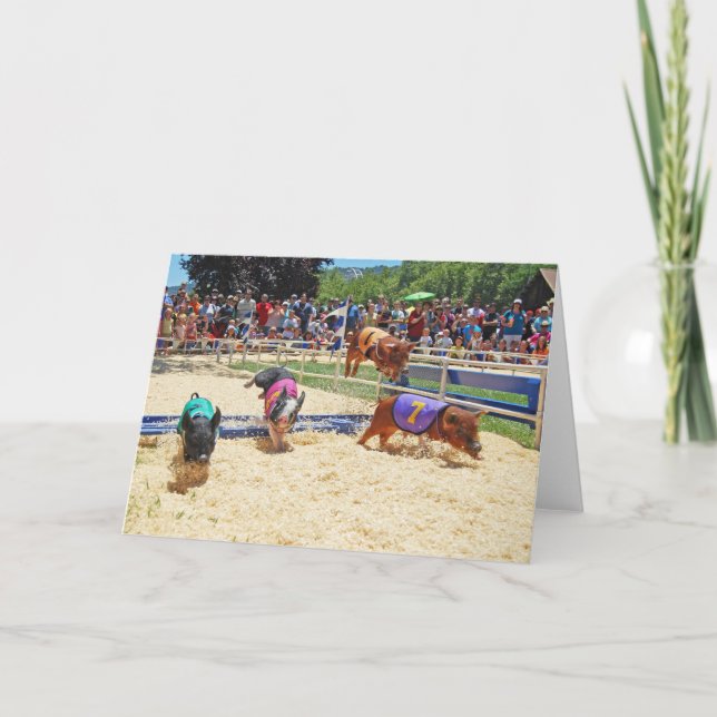 Carte de voeux Flying Pig (Devant)