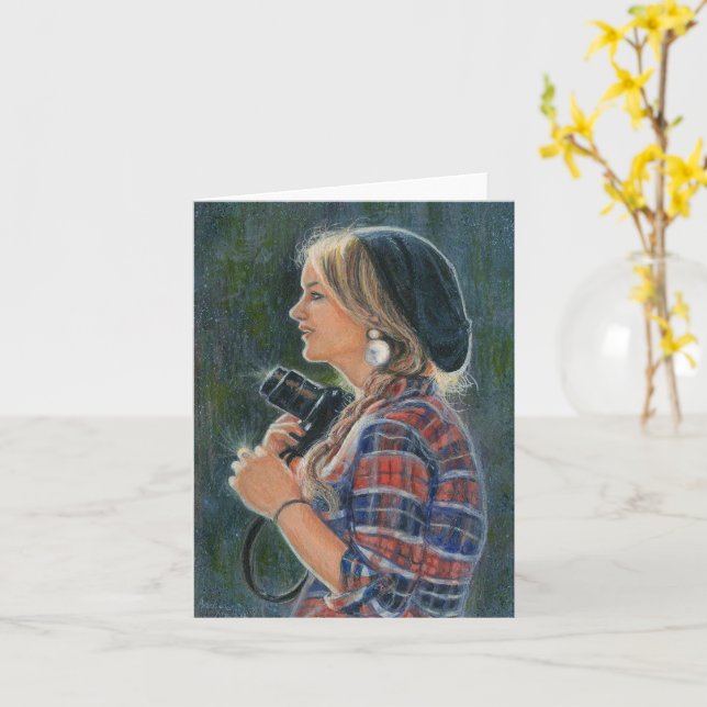 Carte de voeux "focalisée" par Barbara Stanton (Fleur jaune)