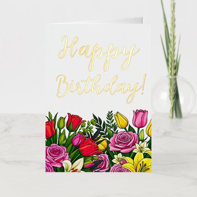 Carte de voeux Foil Foil Anniversaire (Recto)