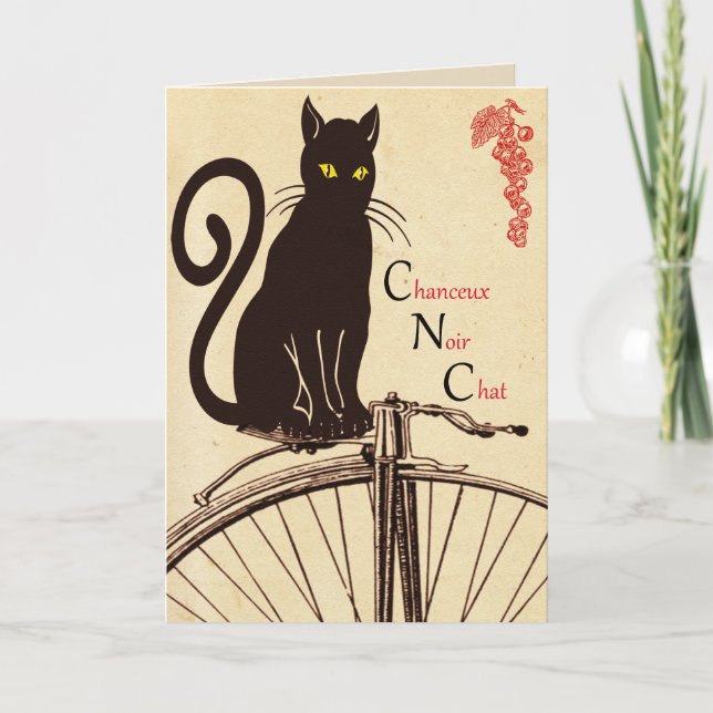 Carte de voeux française de chat (Devant)