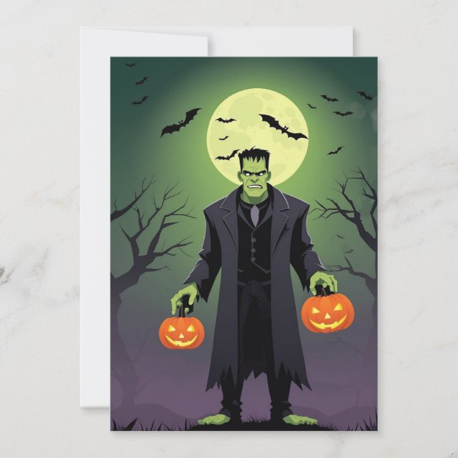 Carte de voeux Frankenstein Halloween (Devant)