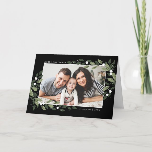 Carte de voeux Frosty Green Wreath (Devant)