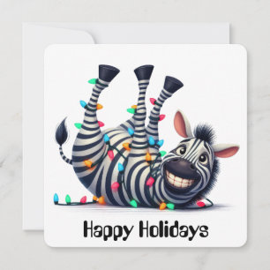 Carte de voeux Funny Zebra Holiday