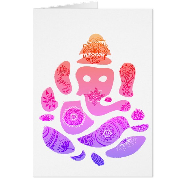 Carte de voeux Ganesha Elepnat God (Devant)