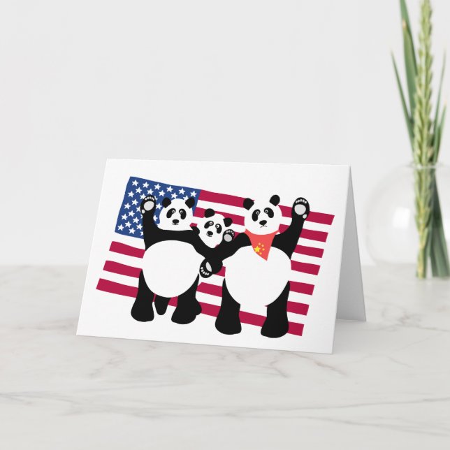 Carte de vœux géants pandas (Devant)