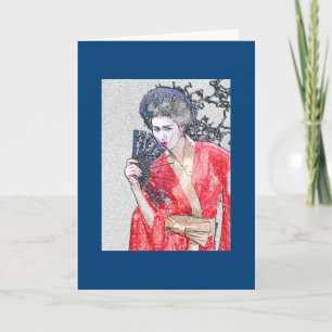 Carte de voeux Geisha Girl