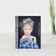 Carte de voeux Geisha Original Art