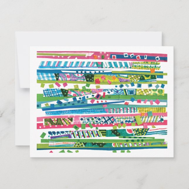 Carte de voeux géométrique "Confetti" colorée (Devant)