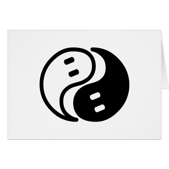 Carte de voeux Ghost Yin Yang (Devant horizontal)