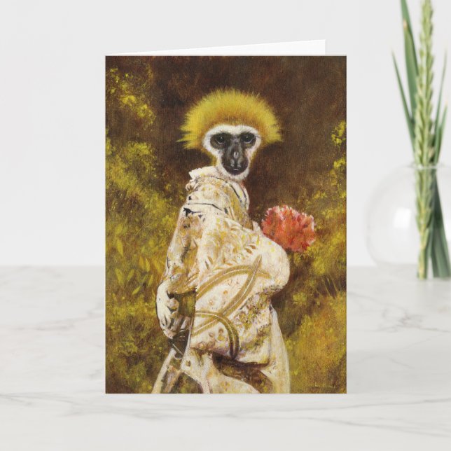 Carte de voeux Gibbon Geisha (Devant)