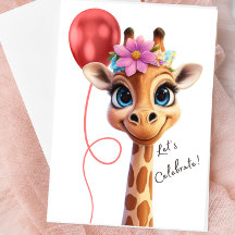 Carte de vœux Girafe Célébrons