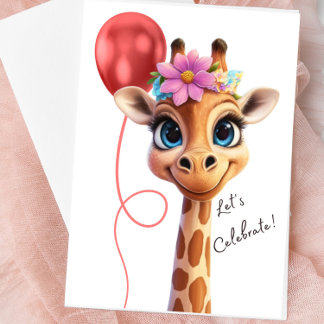 Carte de vœux Girafe Célébrons