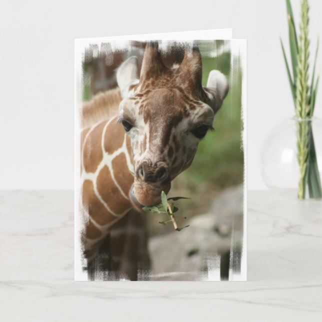Carte de voeux Giraffe Snack (Devant)