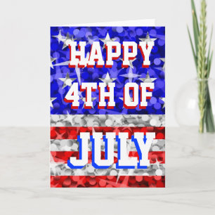 Carte de voeux Glitz USA 'Happy 4 juillet'