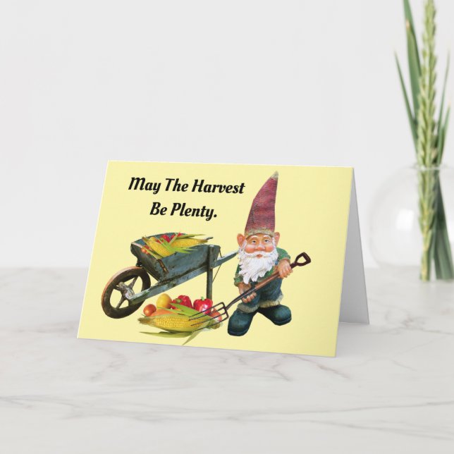 Carte de voeux Gnome Harvest de Thanksgiving (Devant)