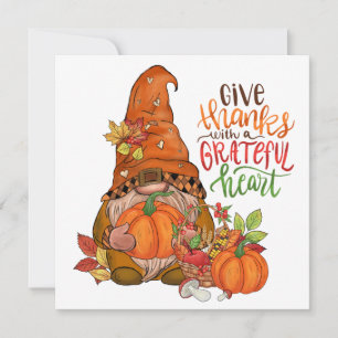 Carte de voeux Gnome Thanksgiving