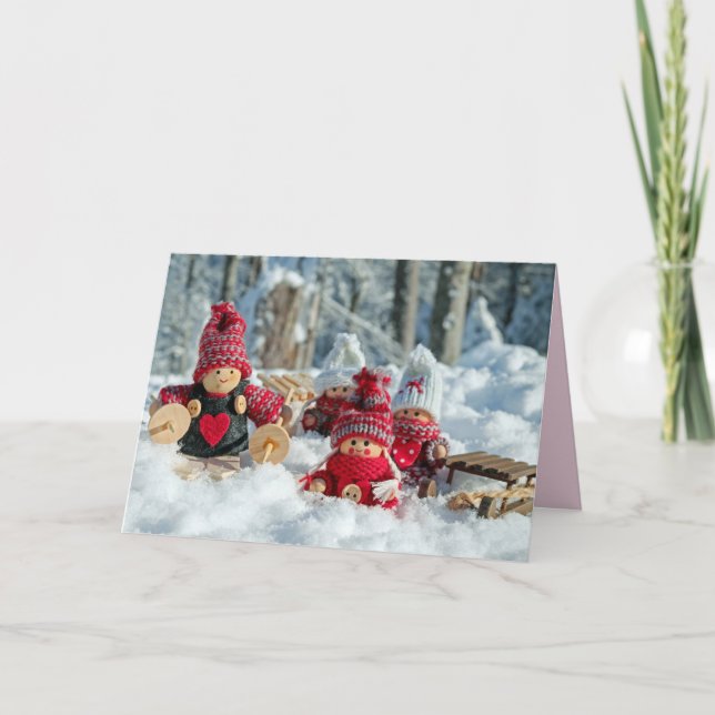 carte de vœux gnomes d'hiver (Devant)