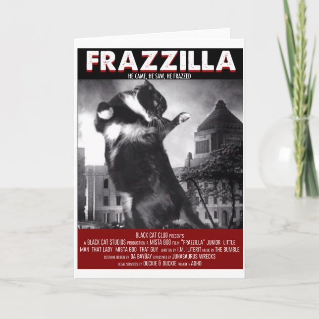 Carte de voeux Godzilla Cat (Devant)