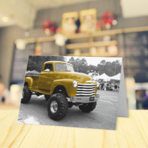 Carte de voeux Gold 1950 Hot Rod Truck