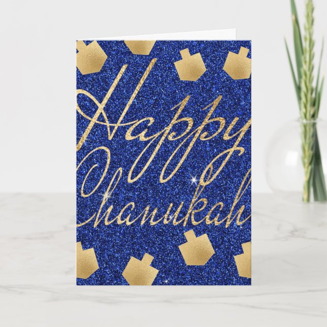 Carte de voeux "Gold Dreidels" avec Enveloppe (Devant)