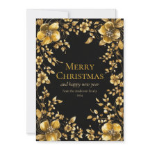 Carte de voeux Gold Flower