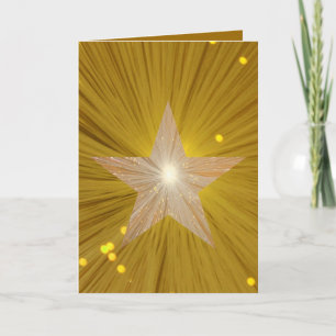 Carte de voeux Gold Star 'Your Text' 2 côtés
