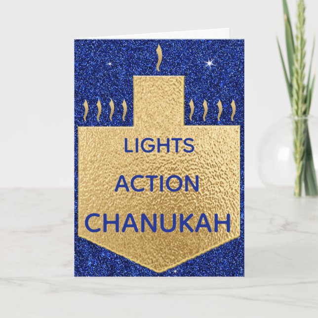Carte de voeux "Golden Dreidel" avec Enveloppe (Devant)