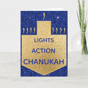 Carte de voeux "Golden Dreidel" avec Enveloppe