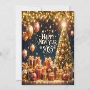 Carte de voeux Golden Glow Nouvel An 2025