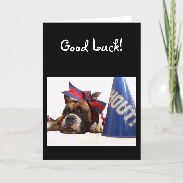 Carte de voeux Good Luck Pom-pom girl boxer (Devant)