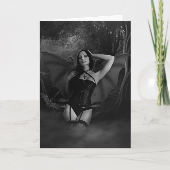 Carte de voeux gothique Vampire (Devant)
