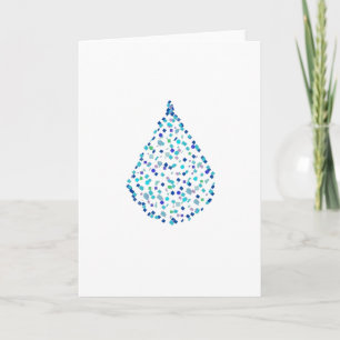 Carte de vœux goutte d'eau turquoise bleu clair