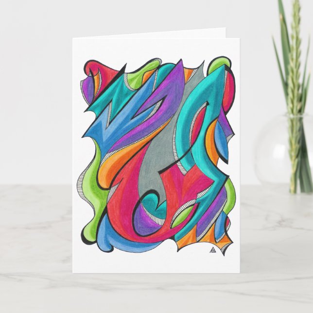 Carte de voeux Graffiti (Devant)