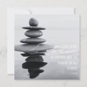 Carte de voeux Gratitude Quote Stone Balancing