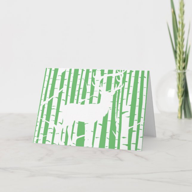 Carte de voeux Green and White Birch Tree Forest (Devant)