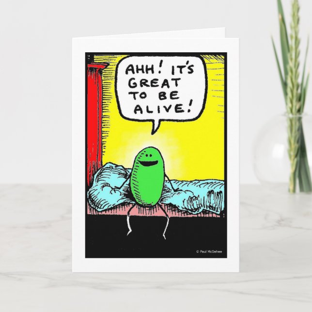 Carte de voeux Green Weenii "Great to be Alive" (Devant)