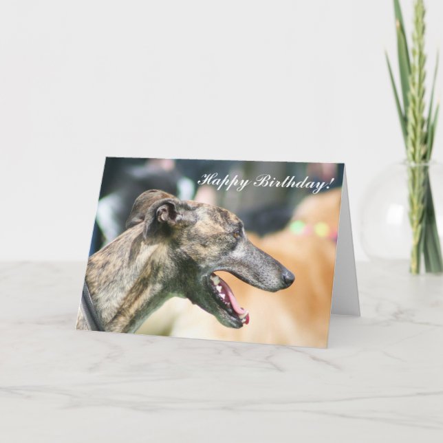 Carte de voeux Greyhound Happy Birthday (Devant)