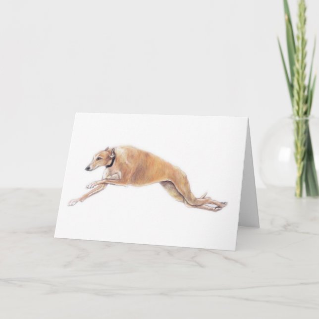 Carte de voeux Greyhound Running Chig Art (Devant)