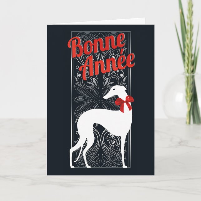 Carte de voeux Greyhounden fête (Devant)