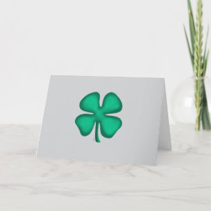 Carte de vœux grise Trèfle irlandais à 4 feuilles