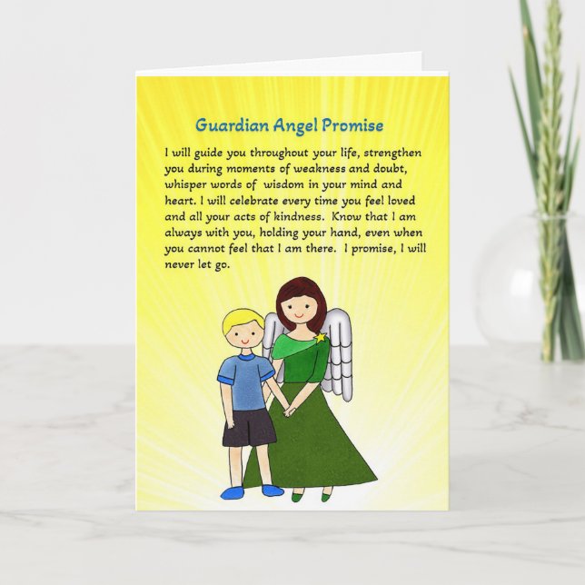 Carte de voeux Guardian Angel Promesse V2 (Devant)