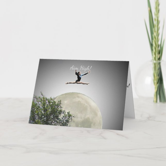 Carte de voeux - Gymnaste Aim High (Devant)