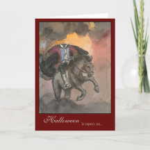Carte de vœux Halloween Cavalier sans tête