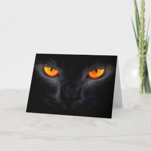 Carte de voeux Halloween/Chat noir