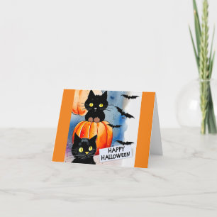 Carte de voeux Halloween Chats Et Chats